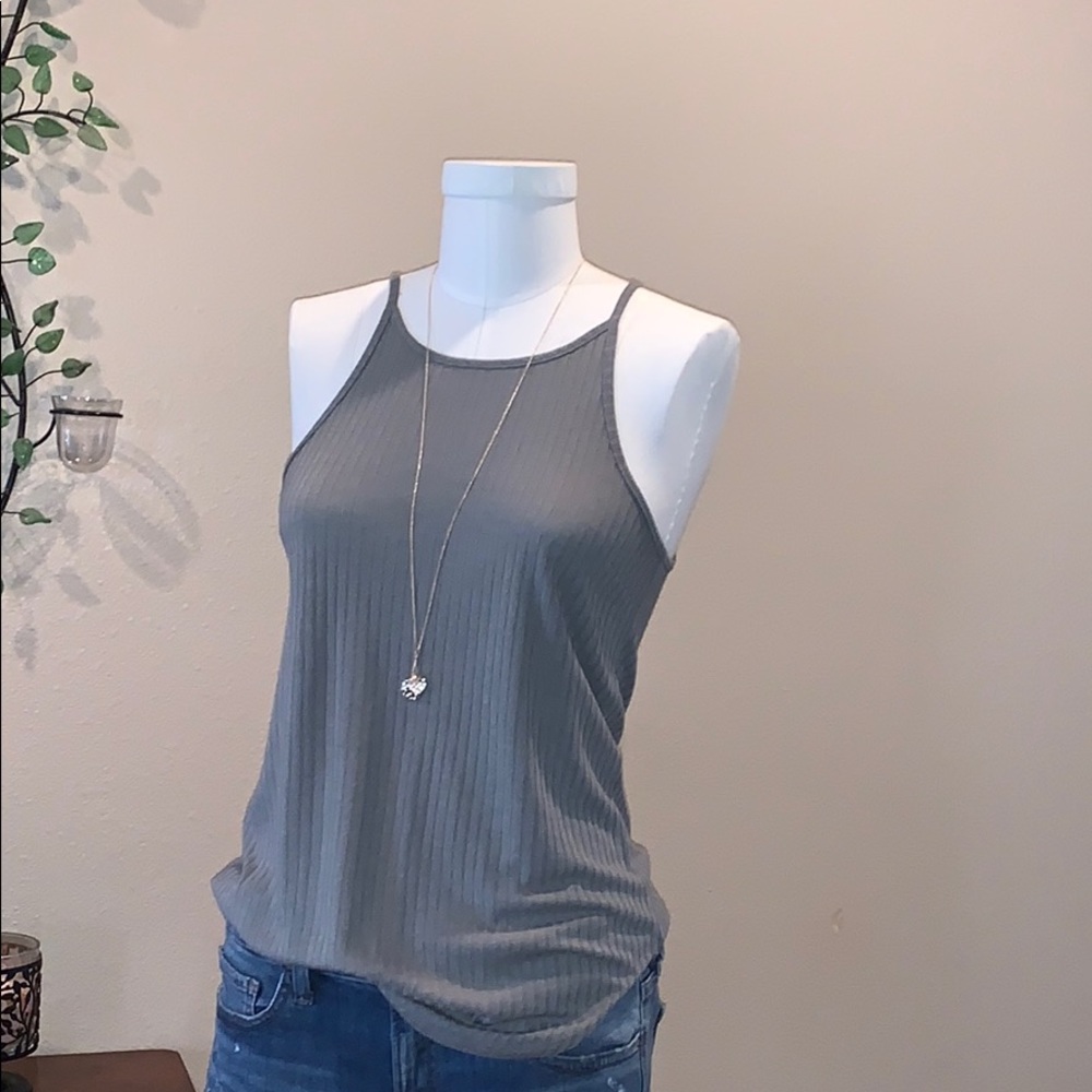 Express one eleven  Olive green ribbed tank